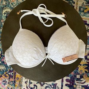 NWT Victoria Secret White Crochet Bikini Top